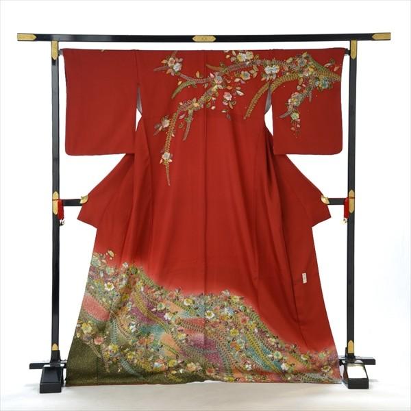 訪問着 レンタル 卒業式 母 着物 えんじ五色辻が花 結婚式 女性 和服