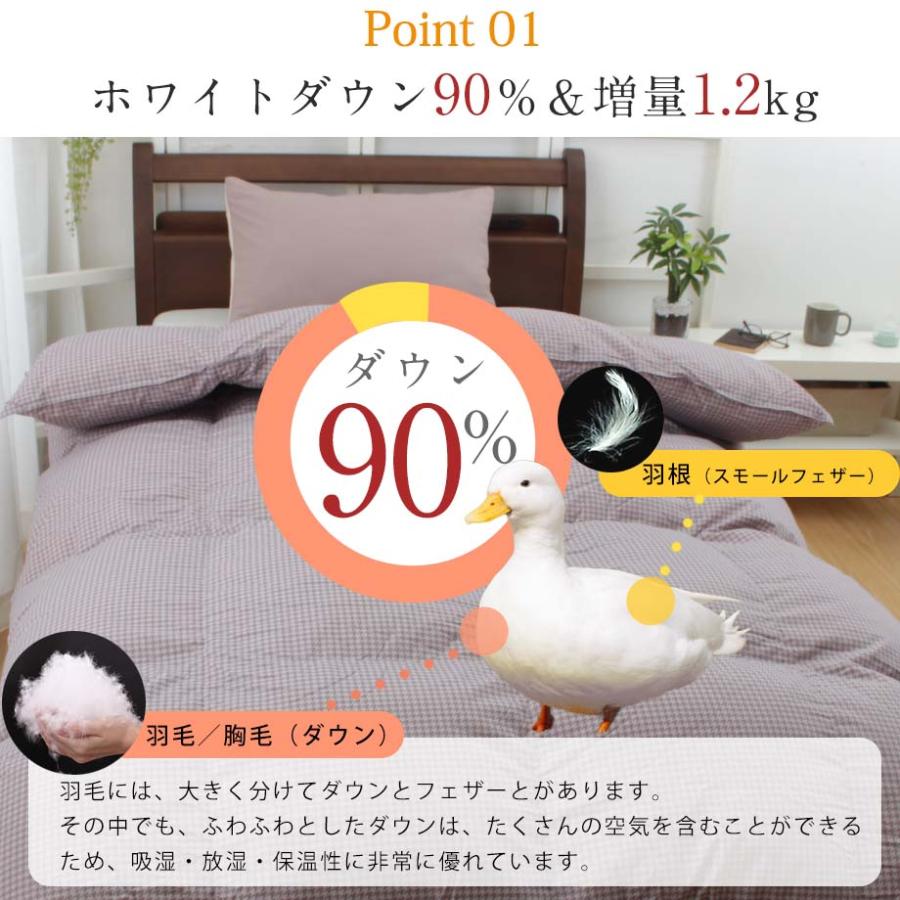 西川（nishikawa） 羽毛布団 シングル 製 あったか 増量 1.2kg 抗菌