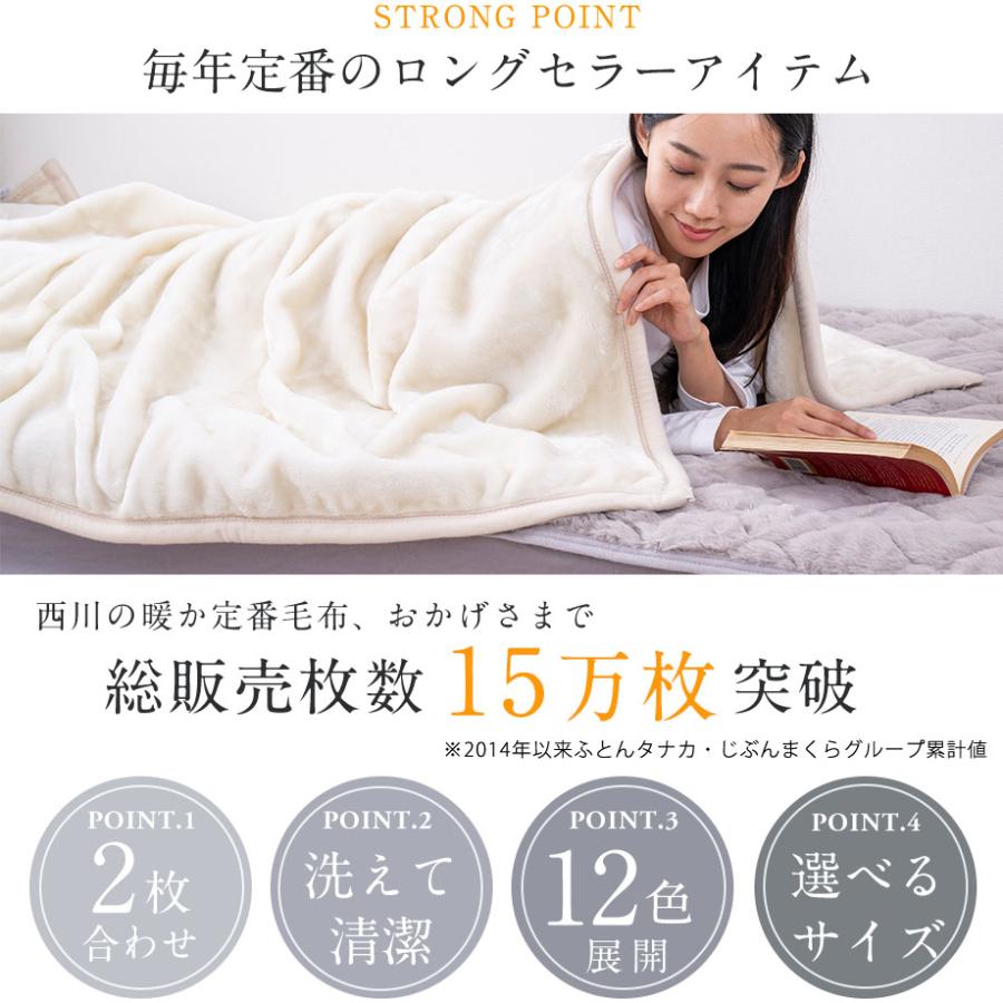 西川（nishikawa） 毛布 シングル 2枚セット 2枚合わせ毛布