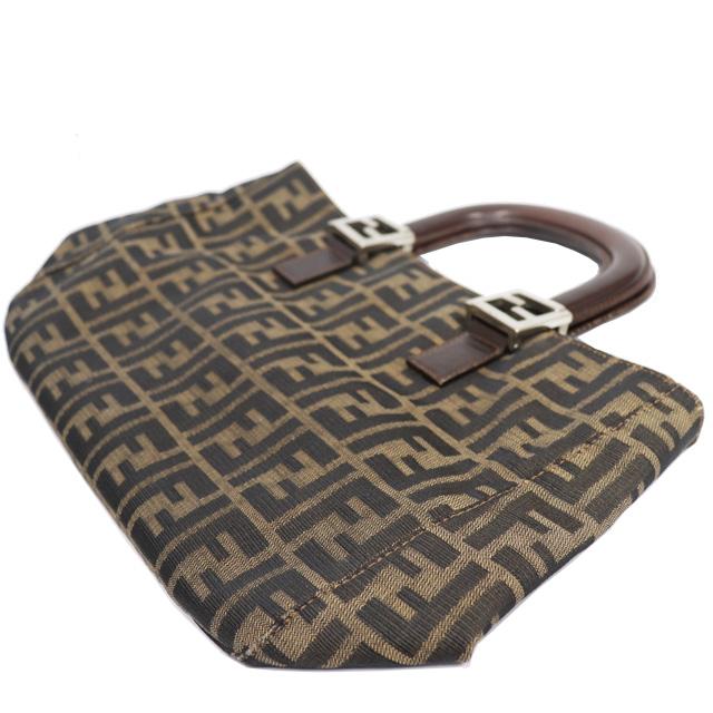 FENDI（フェンディ） ズッカ柄 ハンドバッグ キャンバス レザー