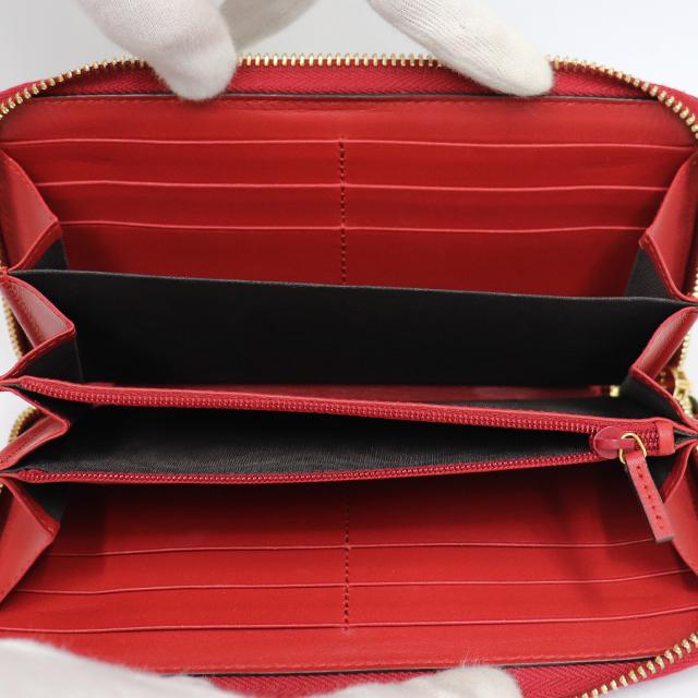 GUCCI（グッチ） ラウンドファスナー ウォレット 財布 GGスプリーム 赤