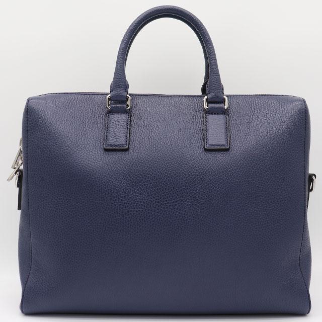 GUCCI（グッチ） ビジネスバッグ レザー ネイビー シルバー金具 387074