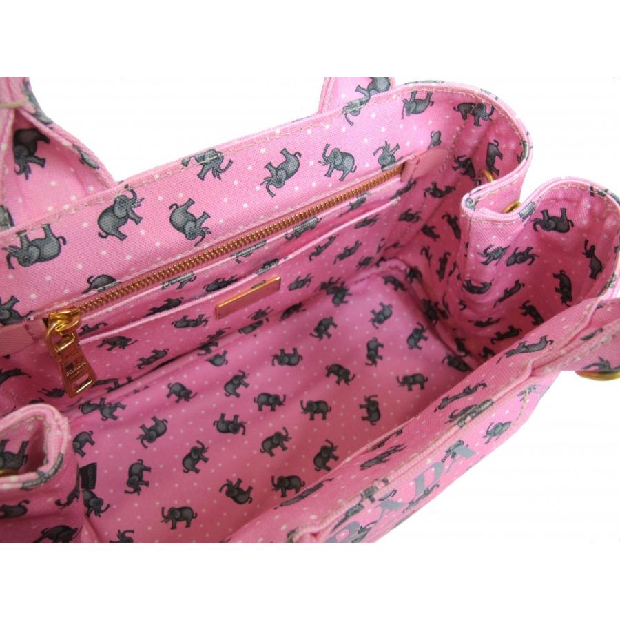 CANAPA PRADA プラダ 未使用 カナパ2wayトート ピンク エレファント柄