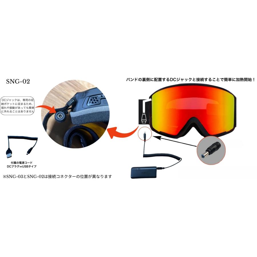 FUJIKAZE] 電熱ゴーグルSNG-02 スノボ スキー 登山 ウィンタースポーツ