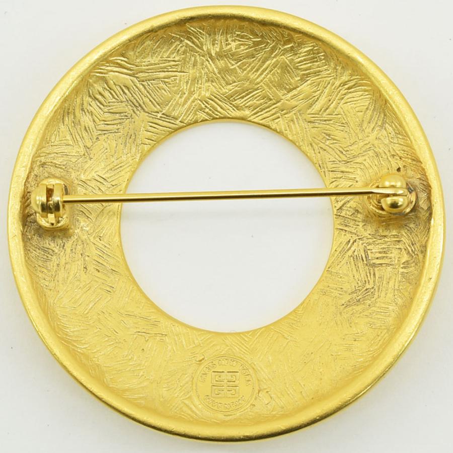 ジバンシー Givenchy ブローチ ラウンド ロゴ ヴィンテージ 金属素材