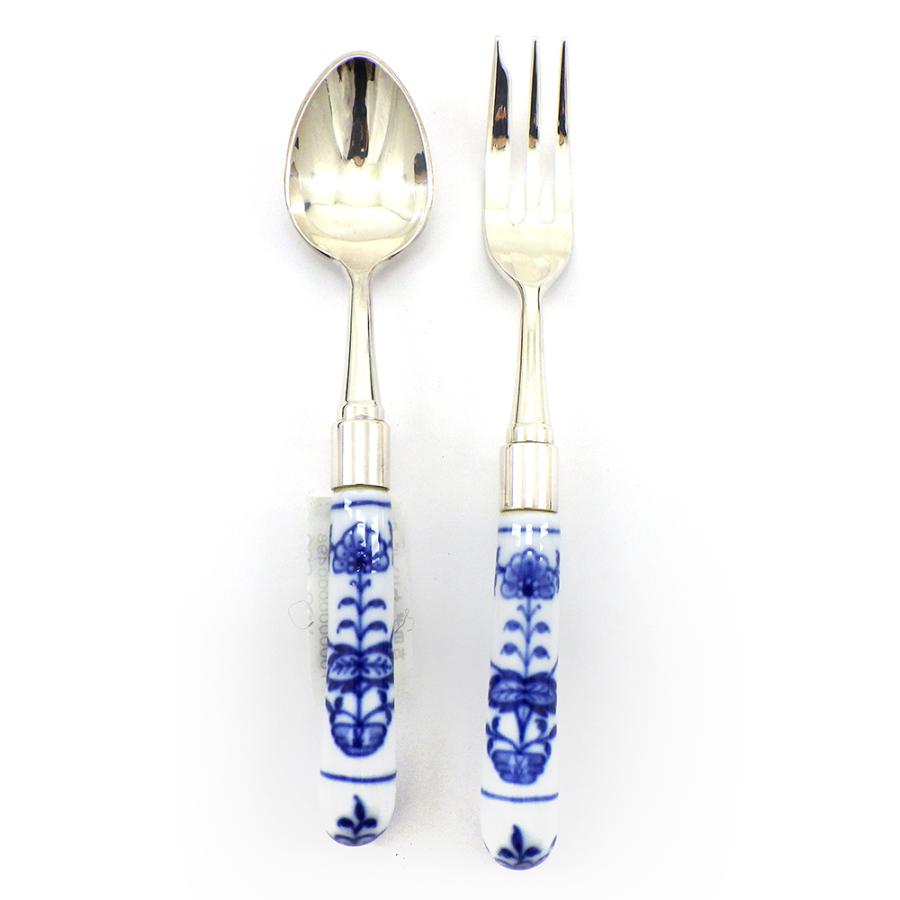 マイセン スプーン＆フォーク ブルーオニオン/散らし小花(スキャタード