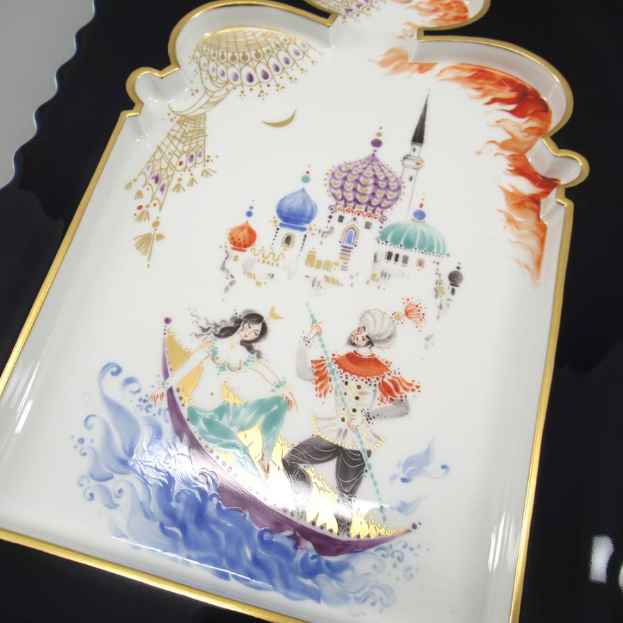マイセン アラビアンナイト 陶板画 プラーク コバルト 約34cm×25cm 箱