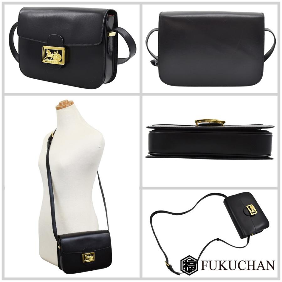 CELINE（セリーヌ） 馬車金具 ヴィンテージ ショルダーバッグ カーフ