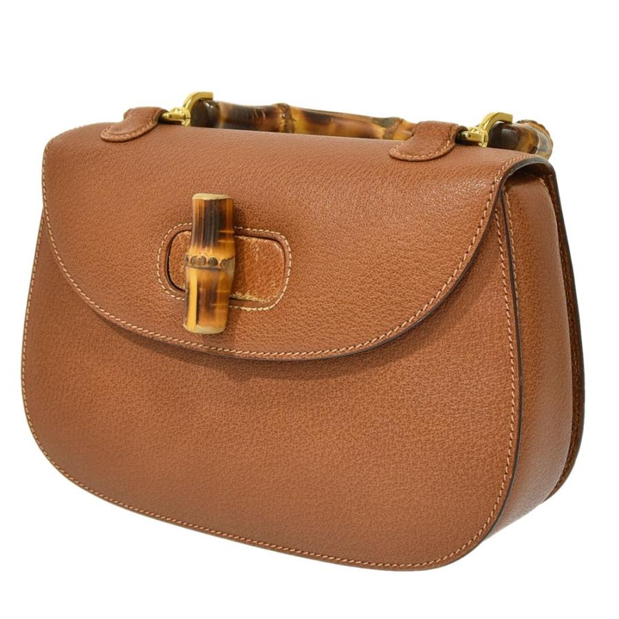 GUCCI（グッチ） バンブー ハンドバッグ 竹×レザー ブラウン×ゴールド