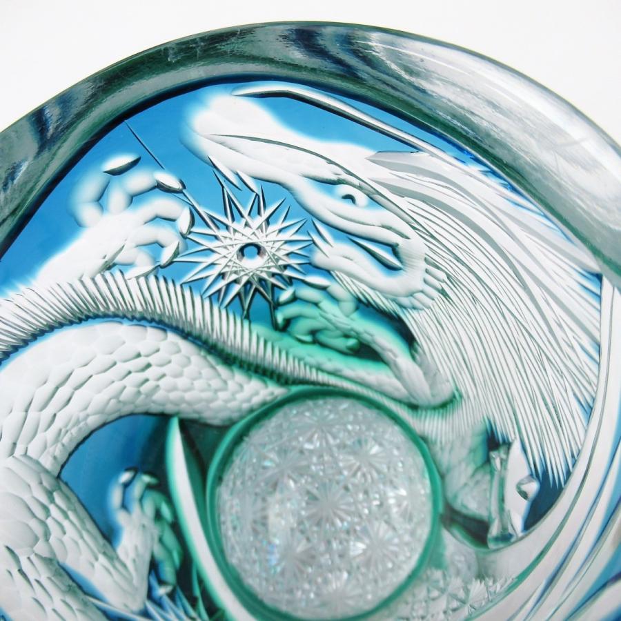 江戸切子 但野英芳 「龍」 ミニ ロックグラス 共箱付 y79-1435571k【Y