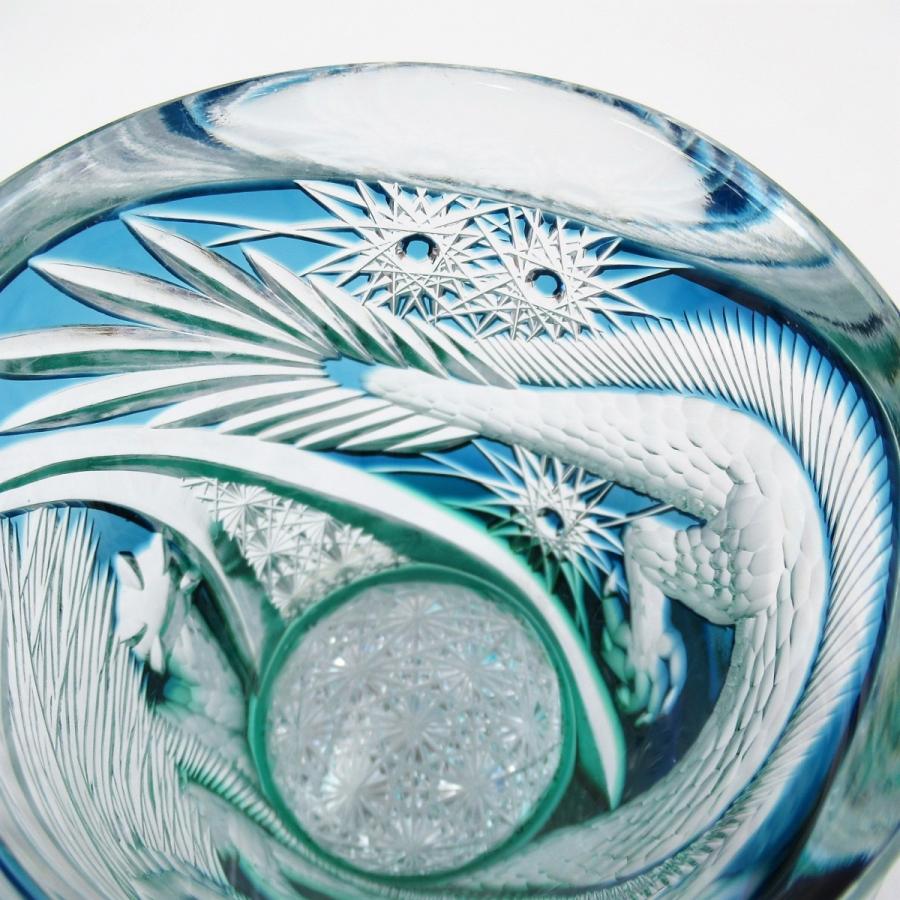 江戸切子 但野英芳 「龍」 ミニ ロックグラス 共箱付 y79-1435571k【Y