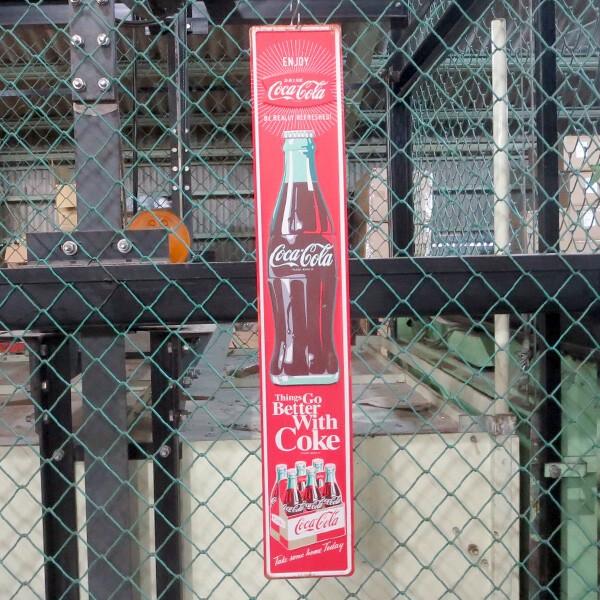Coca Cola（コカコーラ） 看板 グッズ 縦長ストリートサイン 90cm