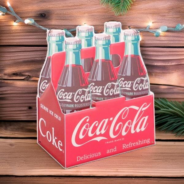 Coca Cola（コカコーラ） 看板 グッズ ブリキ看板 瓶 6本 ボドル