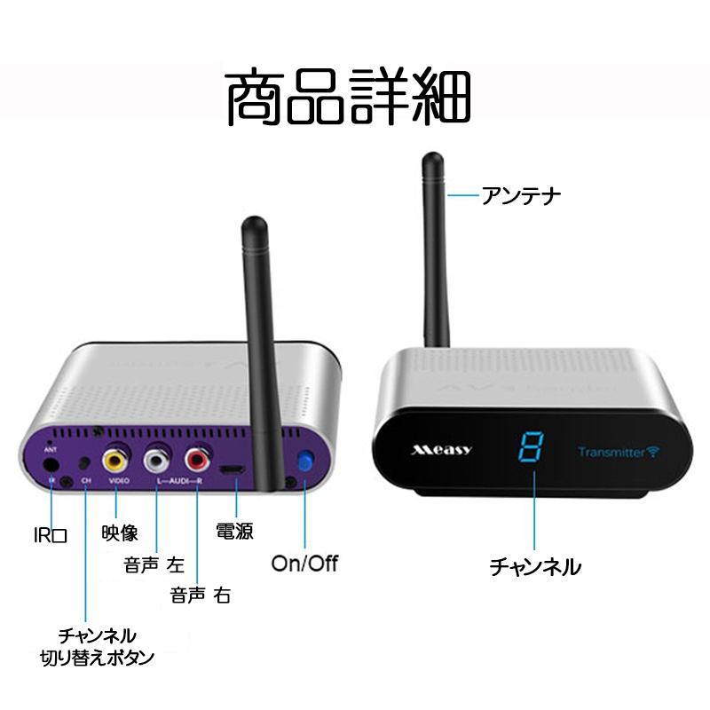 無線ビデオ信号送受信機セット コンポジット信号トランスミッター TV