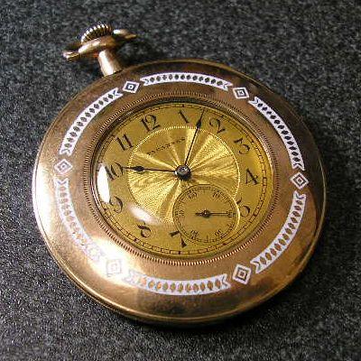 TAVANNES エナメル装飾 薄型手巻きアンティーク懐中時計 : 古時計の館