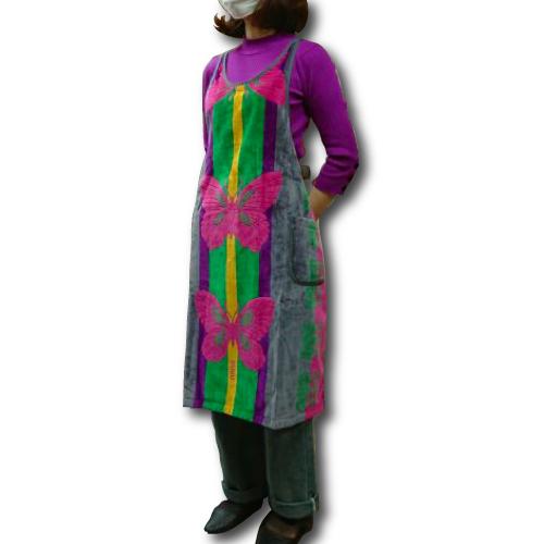 正規品【横浜ナナ 湘南ナナ】nana エプロン ビッグバタフライ柄 レトロ