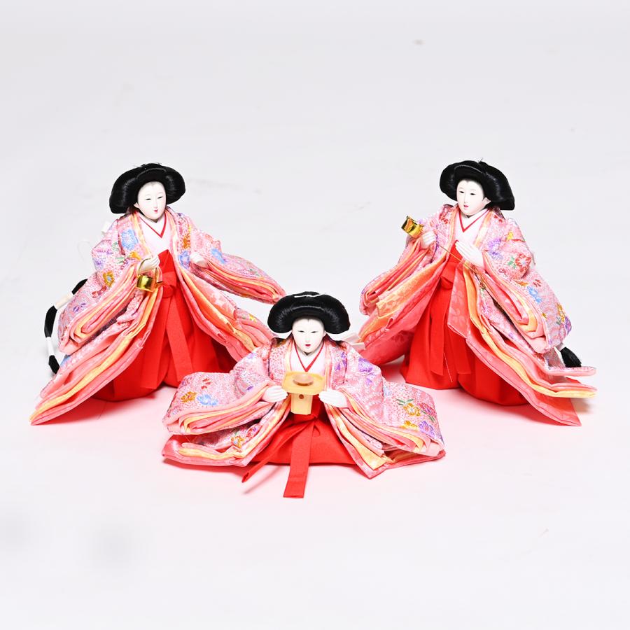 雛人形 五人飾】【雛人形】三段飾芥子親王豆官女：紗菜雛：華芳作