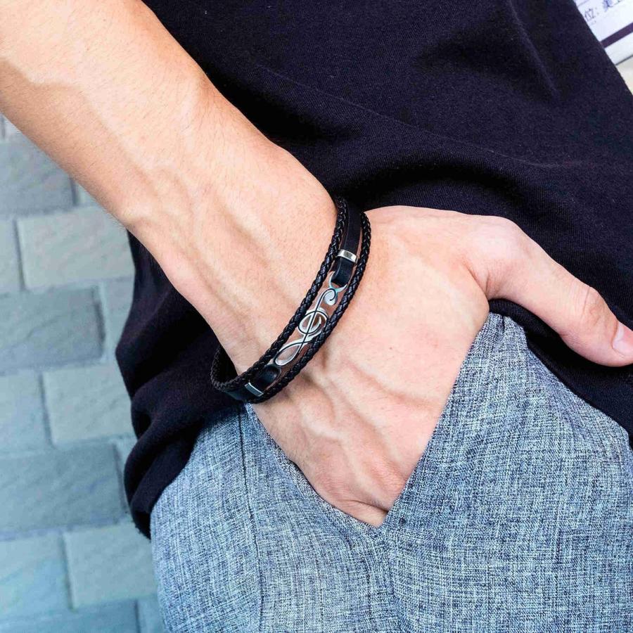 並行輸入品】ステンレススチール リストカフ 音符 ブレスレット パンク