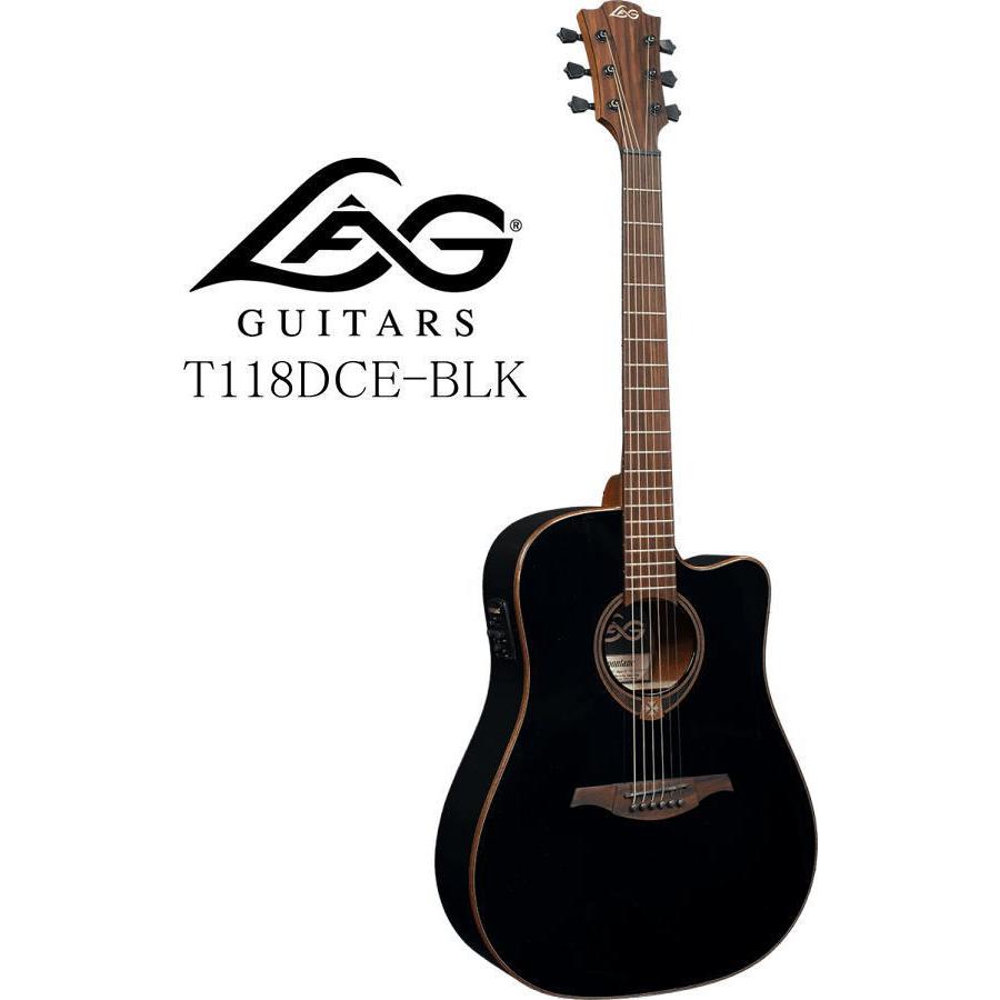 お取り寄せ商品] LAG GUITARS Tramontane 118 T118DCE-BLK ラグ