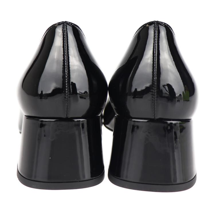 PRADA（プラダ） 超美品 パンプス ＃34 1/2 エナメル ブラック チャン
