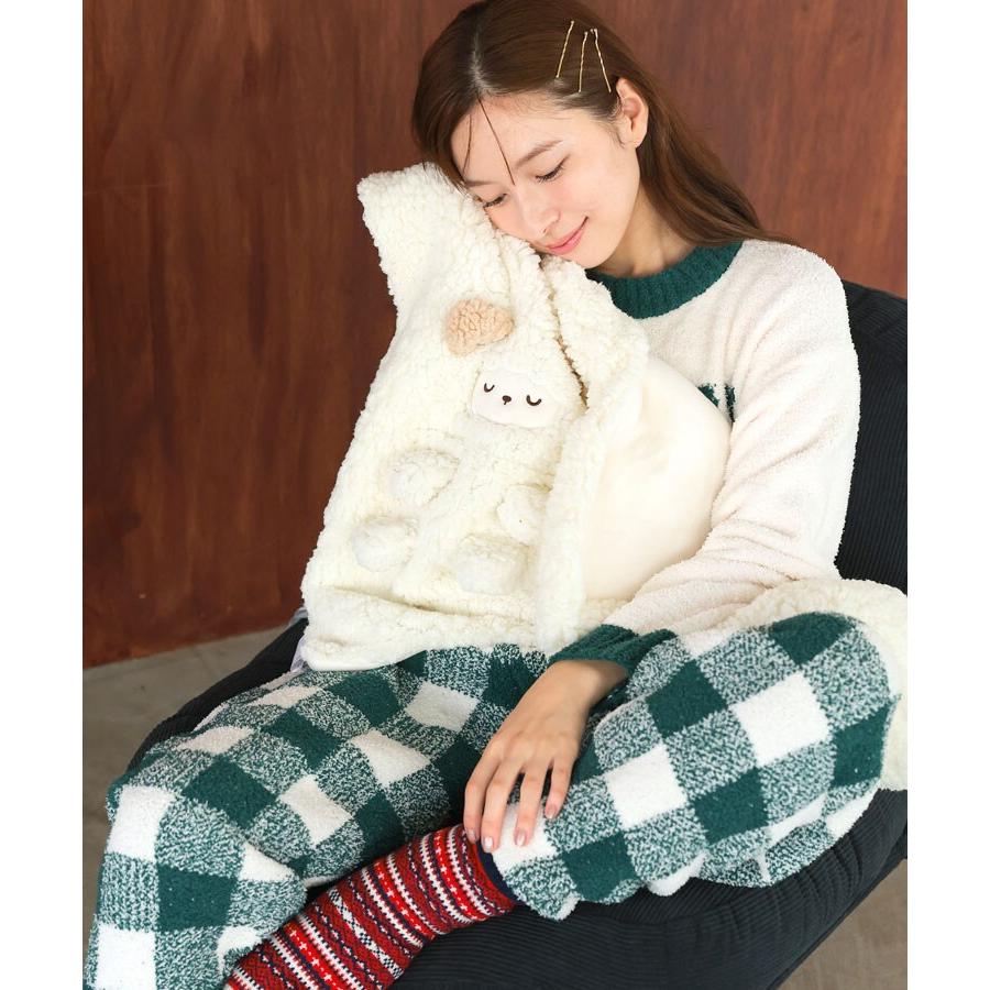 DONOBAN（ドノバン） 【pufe】モコモコくるくるアニマルひざ掛け