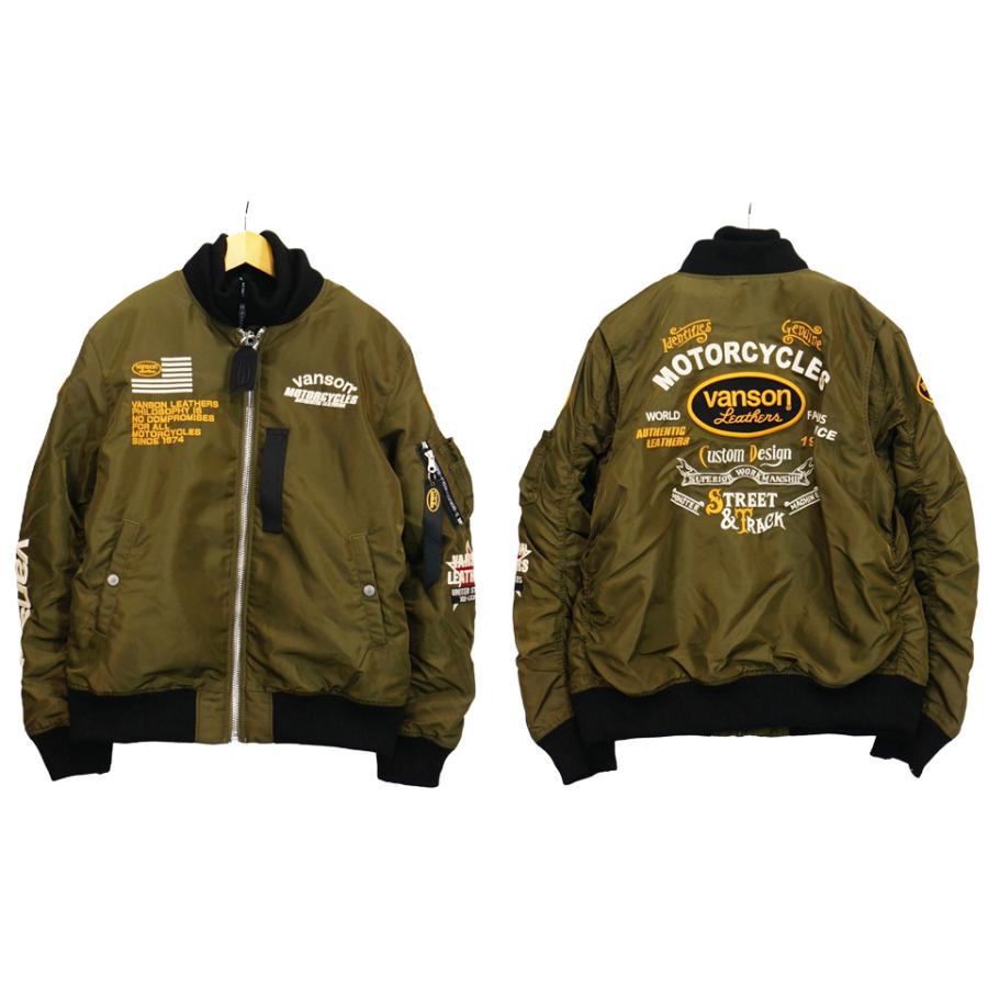 VANSON（バンソン） オーバルエンブレム刺繍 MA-1 フライトジャケット