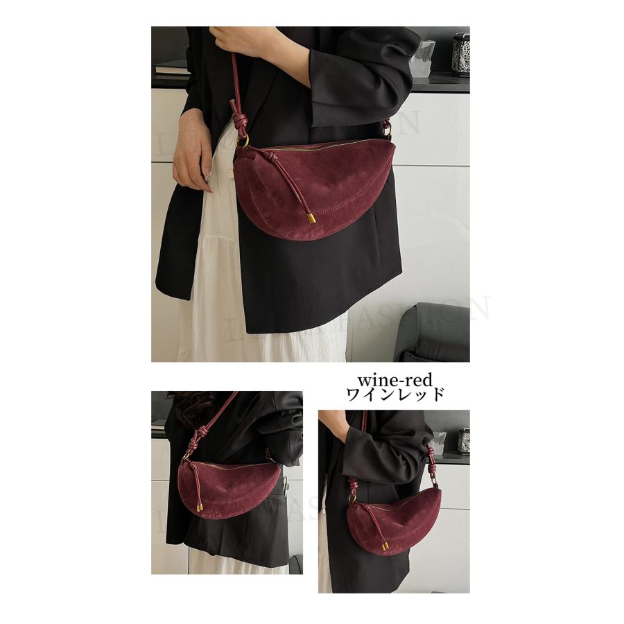 スエード ノットデザイン ショルダーバッグ フェイクスエード フェイク