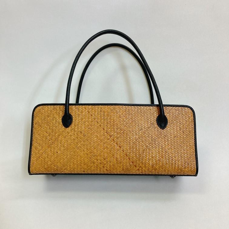 網代 あじろ 本革 和装 着物 バッグ 国産 送料無料 横長 利休バック