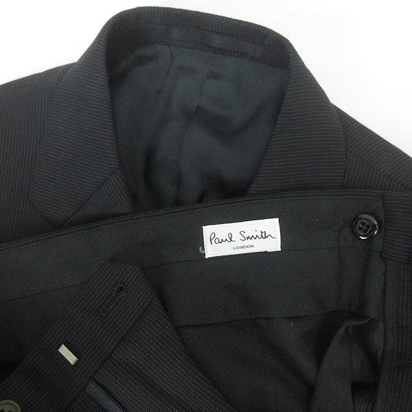 H□ポールスミス/Poul Smith ストライプ柄 スーツセットアップ【L】黒