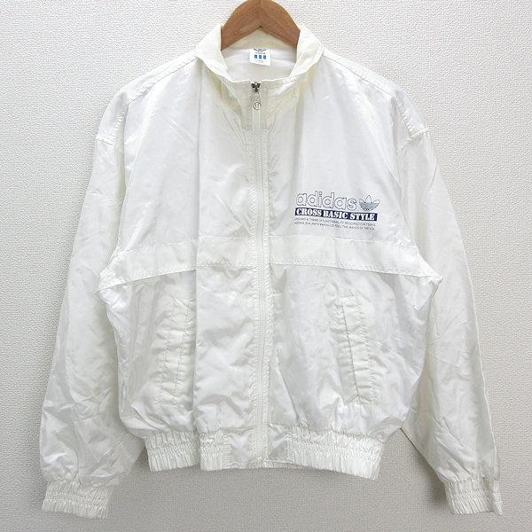 y□オールド アディダス/ADIDAS ナイロンジャケットJKT□白【メンズL