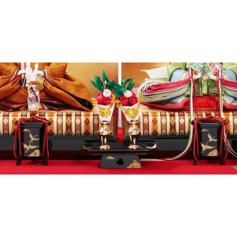 雛人形 久月 ひな人形 平飾り 親王飾り 二世光匠作 正絹有職 黄櫨染 久