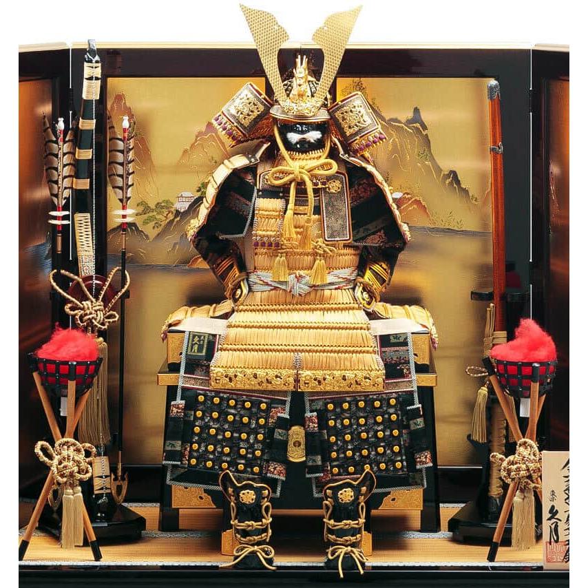 五月人形 黒小札 大鎧 玉鳳作 鎧兜 鎧飾り 端午 節句 ケース付き 五月