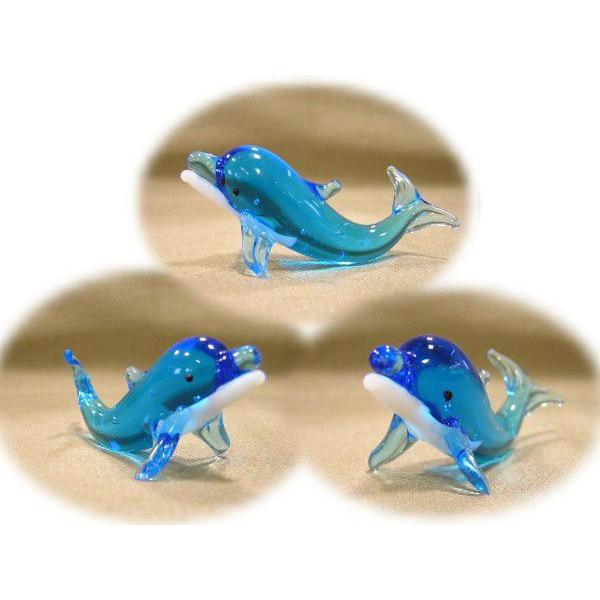 ガラス細工 水族館 海 魚 インテリア雑貨 ミニチュア 置物【イルカくん