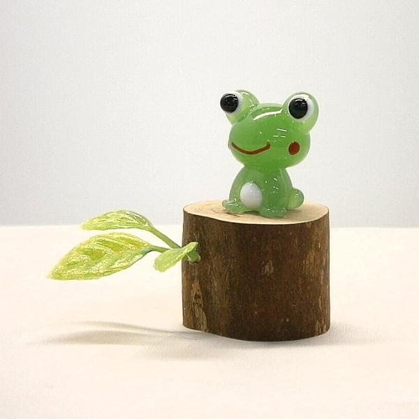ガラス細工 可愛いかえる インテリア雑貨 ミニチュア 置物【カラフル