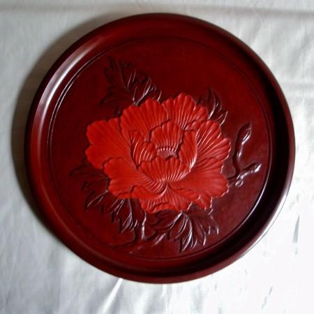鎌倉彫 新古鏡盆 一尺 牡丹 花朱蒔 : 鎌倉彫廣堂 - 通販 - Yahoo