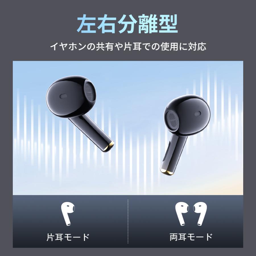ワイヤレスイヤホン Bluetooth5.3 イヤホン 自動ペアリング 両耳 左右