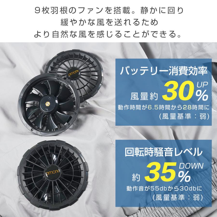 空調ウェア用 バッテリー ファン セット 服なし USB充電器付き ファン