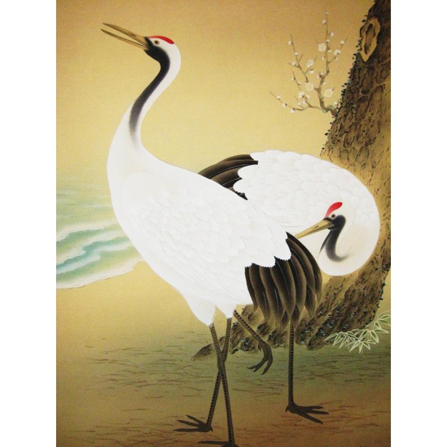 掛け軸 掛軸 松竹梅鶴亀 岩田文鳳 (真作・新品) 尺八立 : 掛け軸の専門