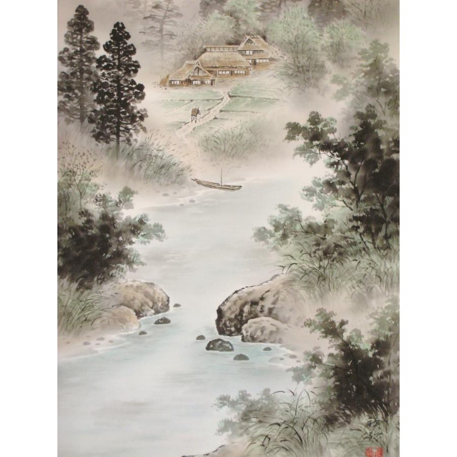 掛け軸 掛軸 彩色山水 太田瑛弥 (特殊工芸作品・新品) : 掛け軸の専門
