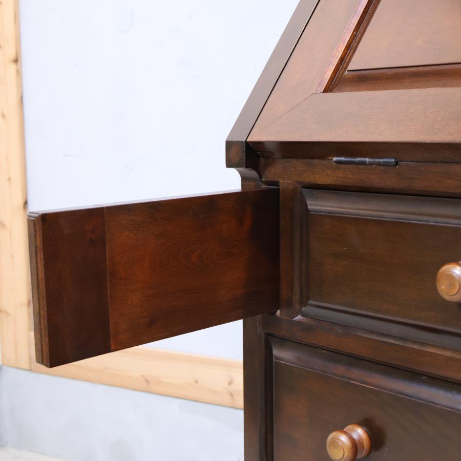 松本民芸家具 ミズメザクラ無垢材 重H型ボールフットビューロー