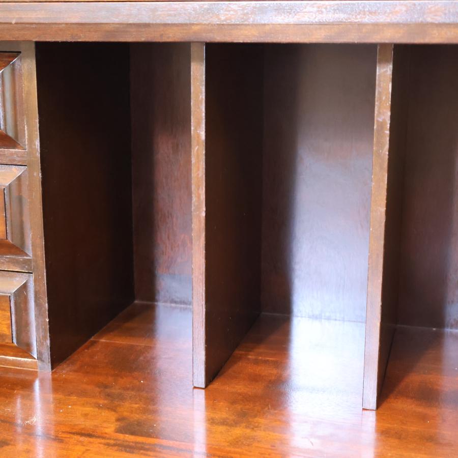 松本民芸家具 ミズメザクラ無垢材 重H型ボールフットビューロー