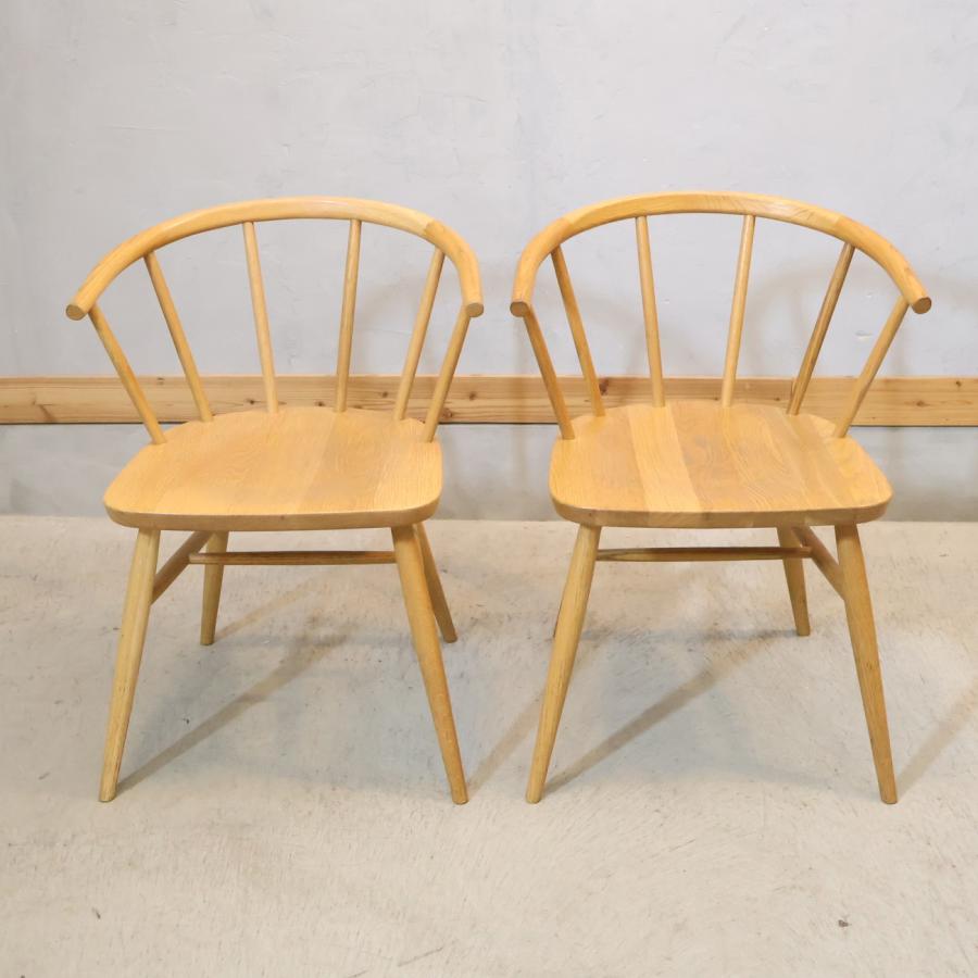無印良品（MUJI） オーク無垢材 ダイニングチェア 2脚セット 北欧