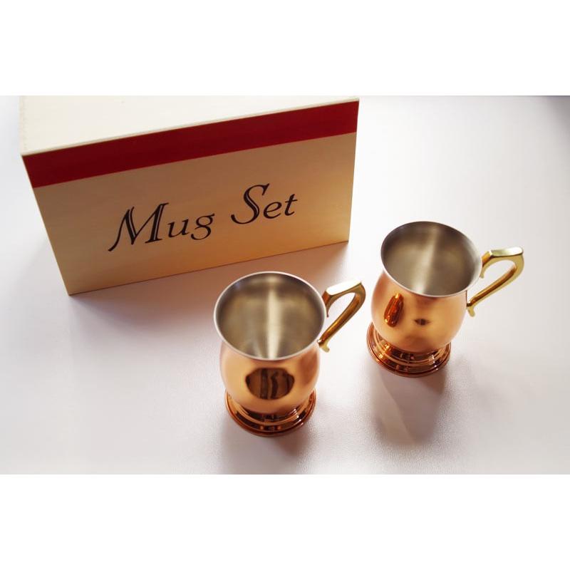 ジョッキ 小 ペア セット 木箱入り 純銅製 ギフト ペアジョッキ 新光