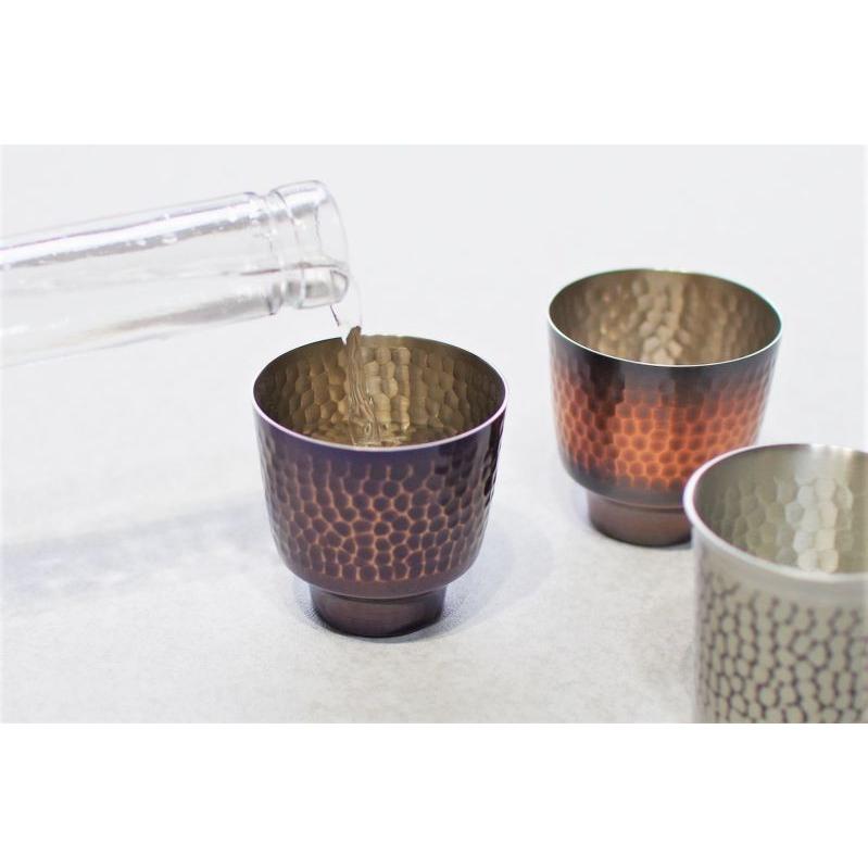 新光金属 ペアぐい呑み 純銅製 和風型 銅 錫 夫婦おちょこ お祝いお