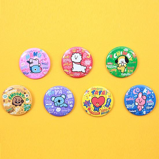韓国雑貨】BT21 キャラクター 缶 バッジ [アクセサリー][バッヂ