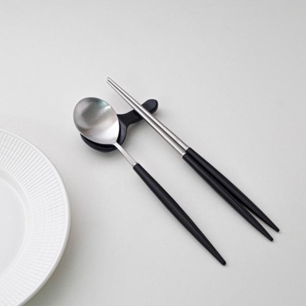 エッフェルシルバー 箸スプーン (1セット) 全8カラー 韓国カトラリー