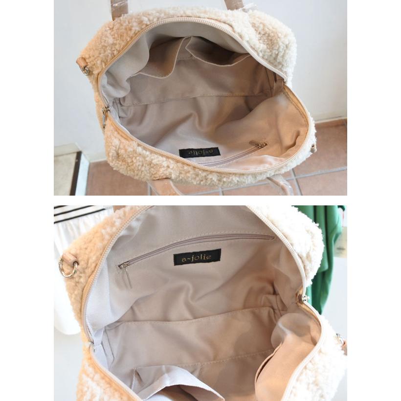 a-jolie（アジョリー） 2WAYミニトートバッグ パールサングラス ボア