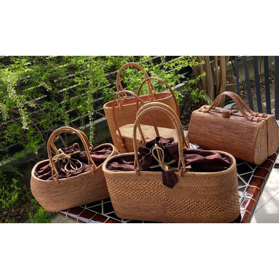 直輸入 高級アタバッグ カゴバッグ バリ島 着物 モダン ハンドバッグ