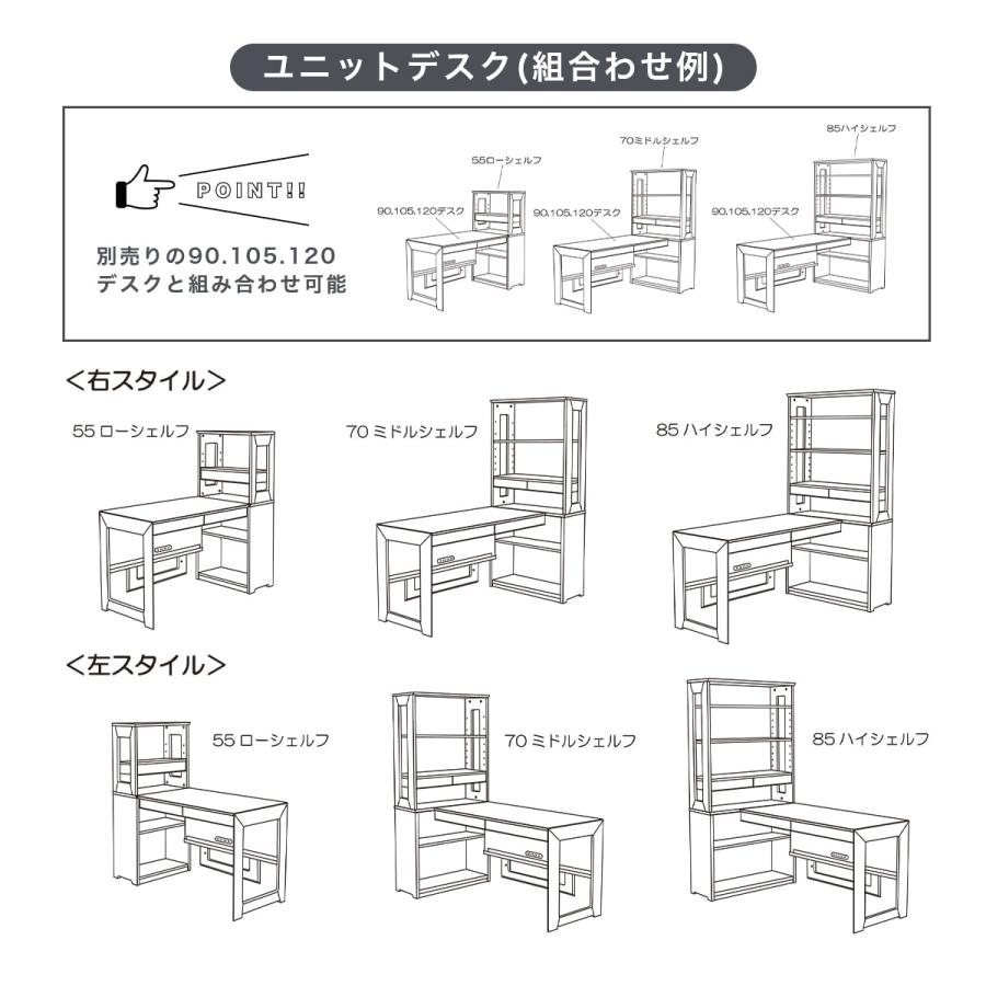 コイズミファニテック コイズミ ワイズ シェルフ 70幅 木製 学習デスク