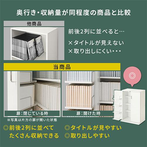 ぼん家具 本棚 大容量 スリム 扉付き キャビネット コミックラック